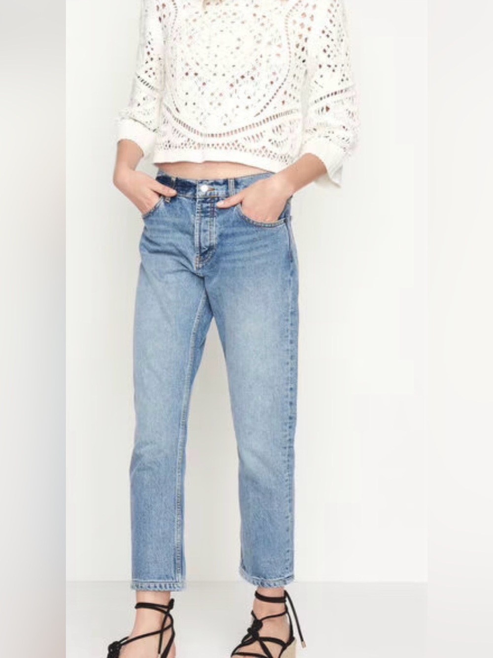 ba&sh Dino Straight Leg Jeans in Light Used Blue - Size 1 = 6